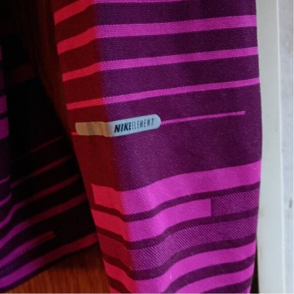 Nike Dri Fit Element Running Quarter Zip Medium Stripe Performance Layer Magenta - Picture 9 of 13